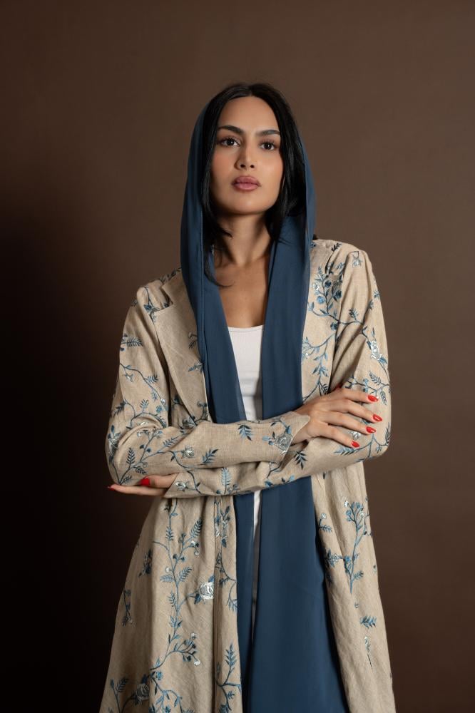 NO.100 Blue x beige Linen