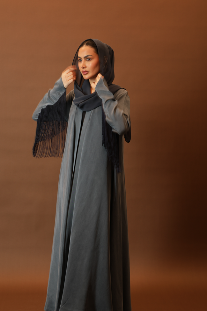 NO.96 blue washed silk x hem