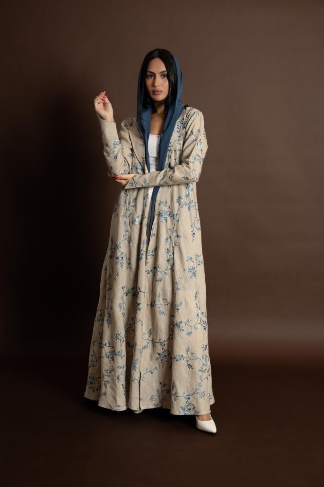 NO.100 Blue x beige Linen