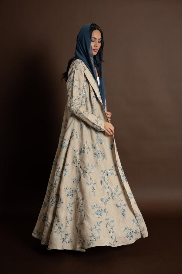 NO.100 Blue x beige Linen