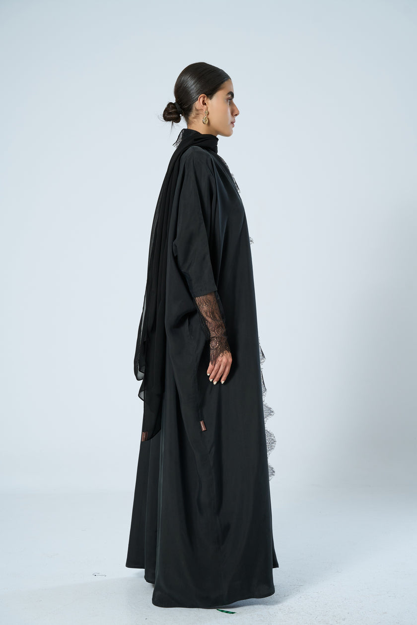 No.124 Washed Silk x Black Lace