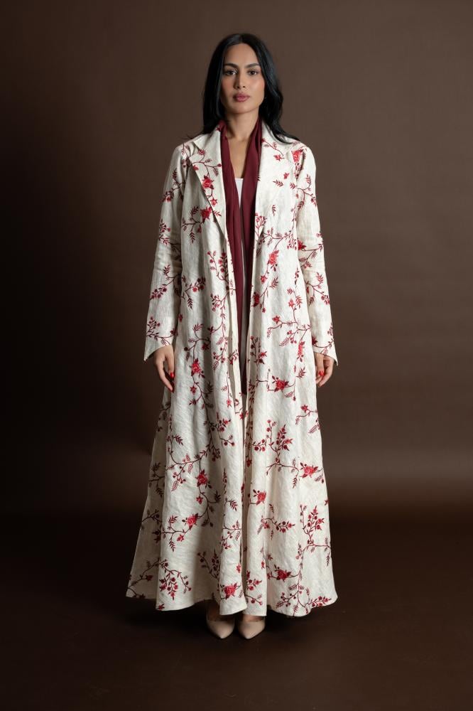 NO.100 Red x beige Linen