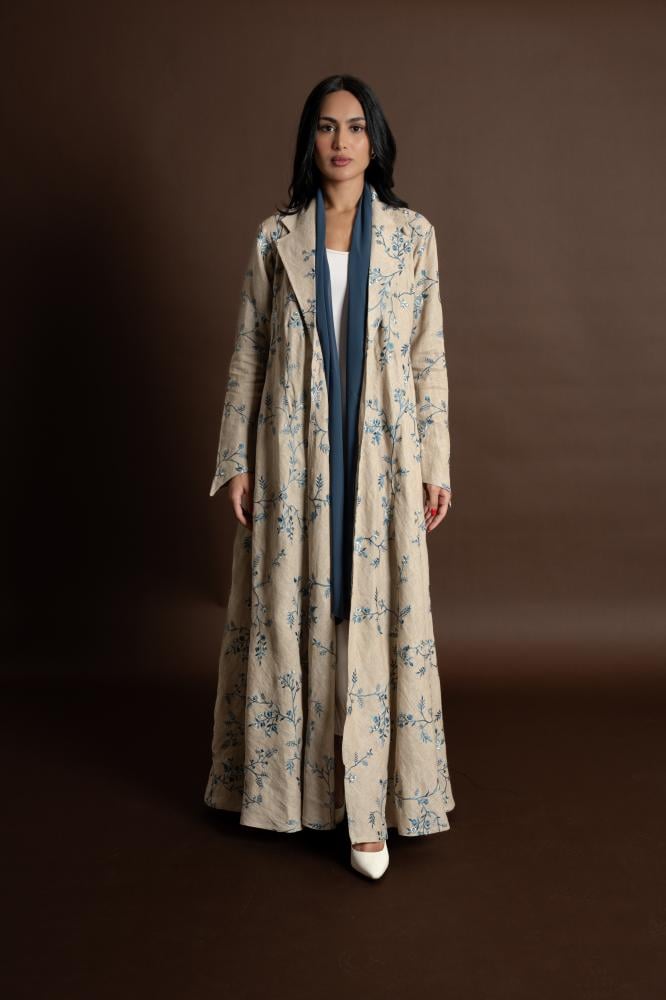 NO.100 Blue x beige Linen